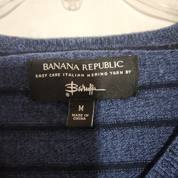 Banana Republic Easy Care Merino Wool Men's  Blue Sweater - Picture 2 of 5